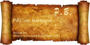 Pócs Barbara névjegykártya